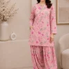 Baby Pink Floral Pure Lawn 2 Piece Unstitched Suit 5 Meter | LamZeen