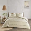 6 pcs luxury cotton duvet set with pom pom lace and matching bed sheet and pillow covers