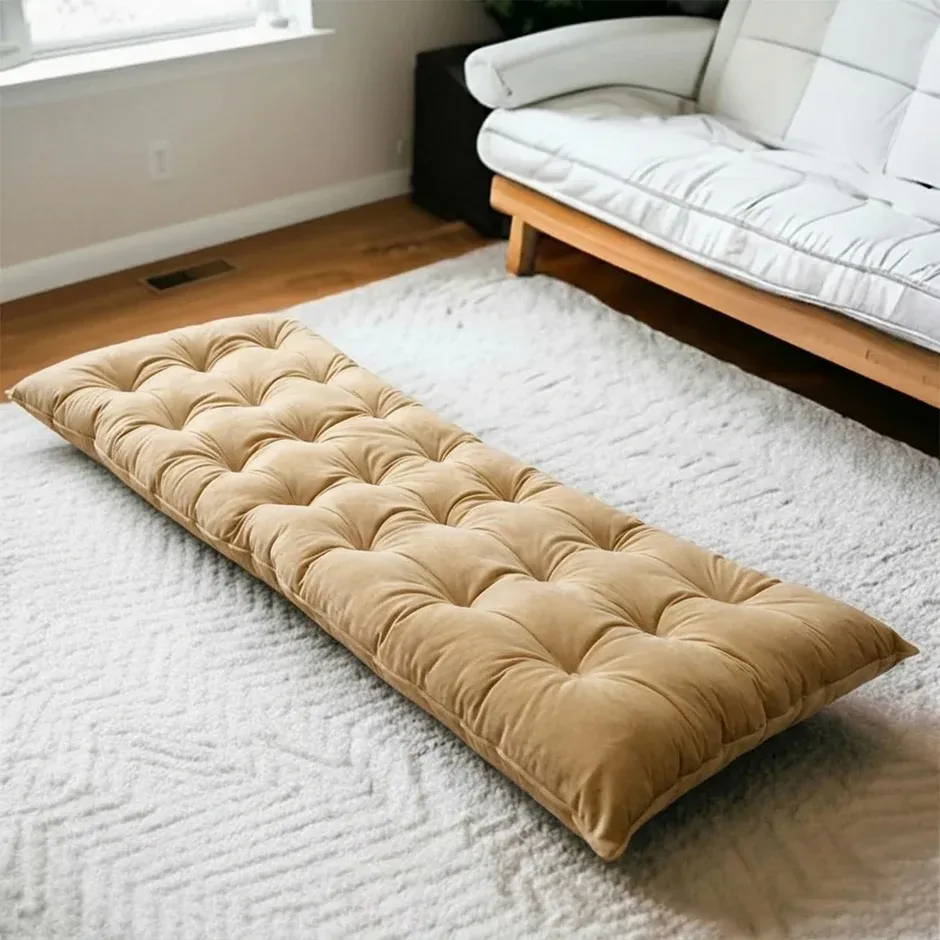 camel elvet sleeping floor mattress with memory foam and siliconized fiber 72x28 inches Lamzeen