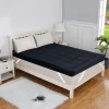 Black 800 GSM extra thick cozy mattress topper with microfiber shell by LamZeen