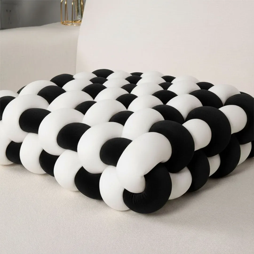 Dual Tone Velvet Bubble Weave Braided Cushion Lamzeen (2) Dual tone velvet braided cushion with white contrast in navy, maroon, black, bronze, red and grey