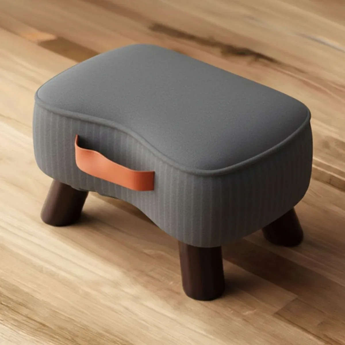 Gray luxury wooden stool single seater 12x12x16 inches