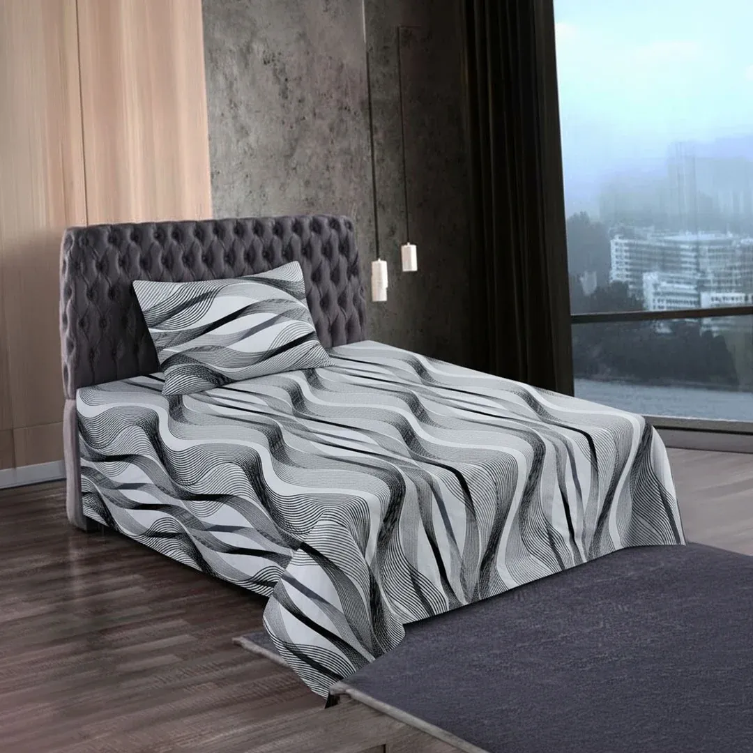 Pure cotton satin single bed sheet Design RG-131 with matching pillow cover