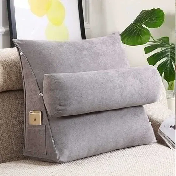 Triangular Back Rest Pillow – Velvet Sofa & Bed Cushion lamzeen (5)