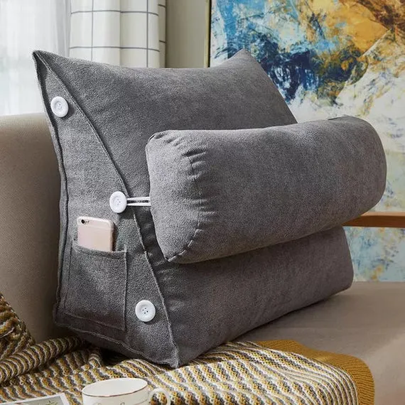 Triangular Back Rest Pillow – Velvet Sofa & Bed Cushion lamzeen (6)