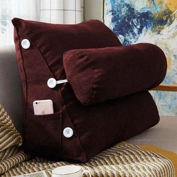 Triangular Back Rest Pillow – Velvet Sofa & Bed Cushion lamzeen (8)