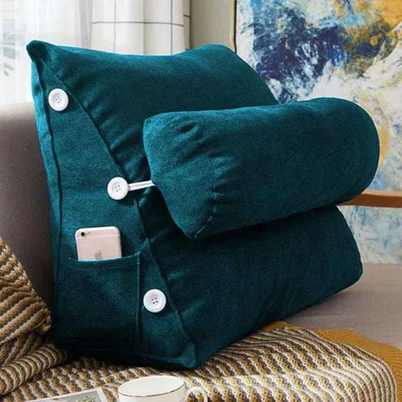 Triangular Back Rest Pillow – Velvet Sofa & Bed Cushion lamzeen (9)