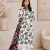 White Black Floral Lawn 3 Piece Unstitched Suit with Printed Lawn Dupatta | LamZeen