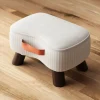 White luxury wooden stool single seater 12x12x16 inches