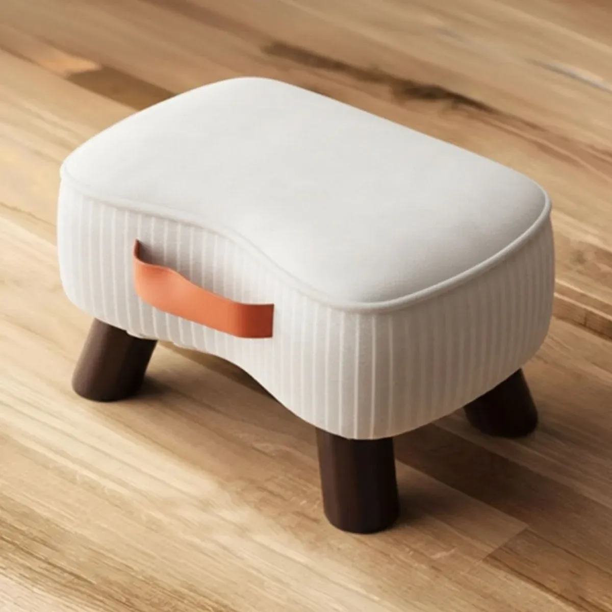 White luxury wooden stool single seater 12x12x16 inches