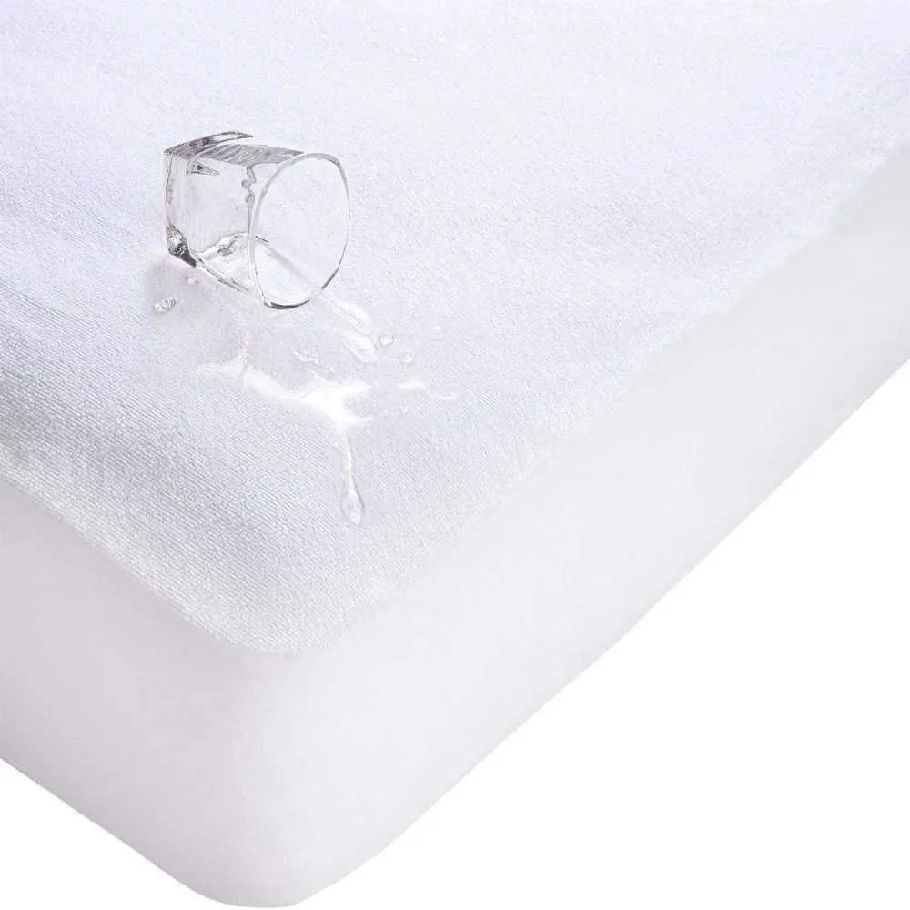 White Terry Waterproof Mattress Protector – LamZeen (3) White Terry waterproof mattress protector breathable mattress cover by LamZeen