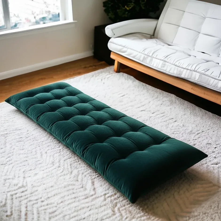 Zink velvet sleeping floor mattress with memory foam and siliconized fiber 72x28 inches Lamzeen
